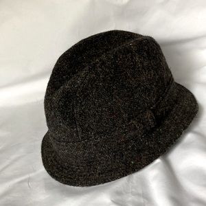 JJ Hat Center Harris Tweed Wool Vintage Fedora M